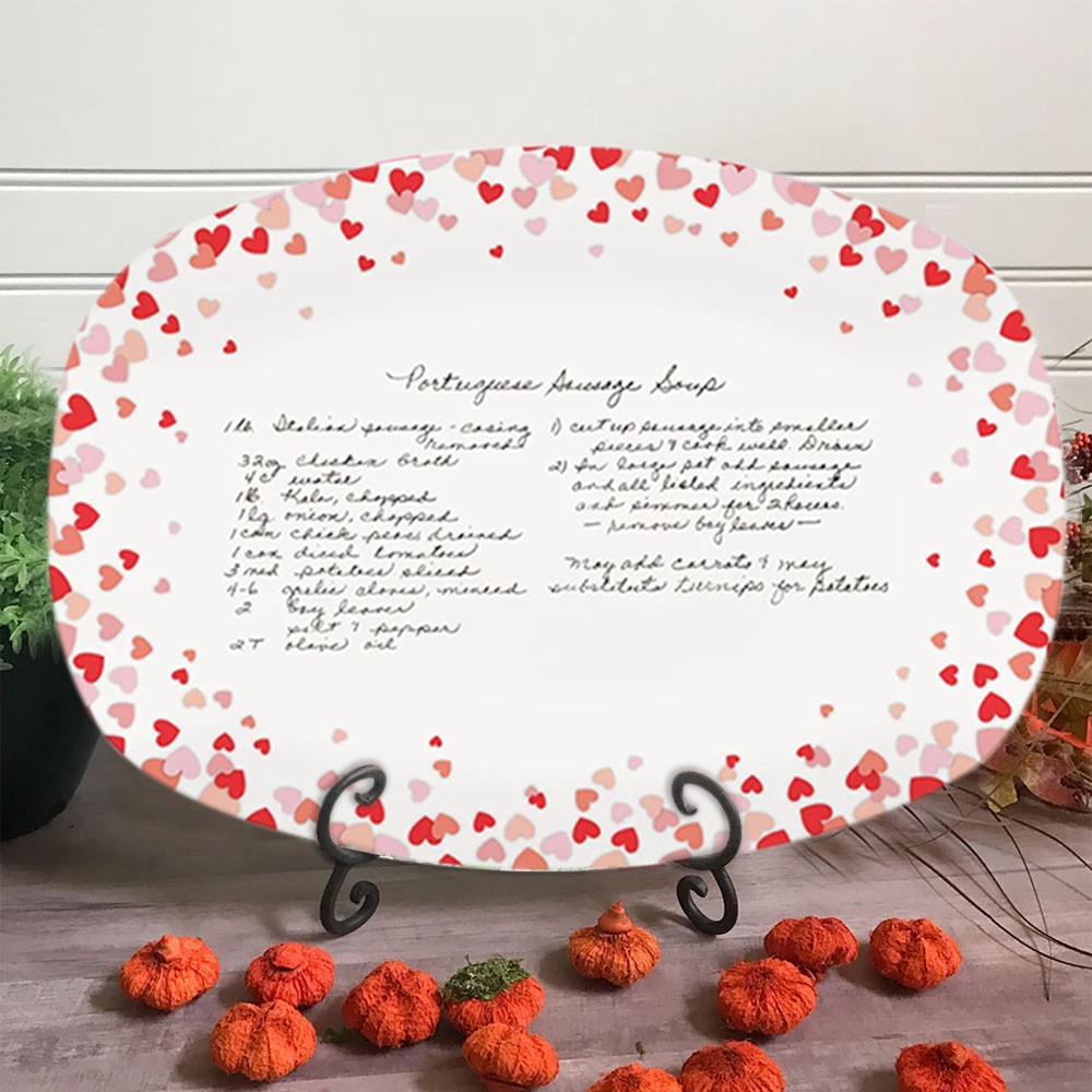 Handwritten Recipe Personalised Serving Platter For Wife Girlfriend Valentine's Day Gift 