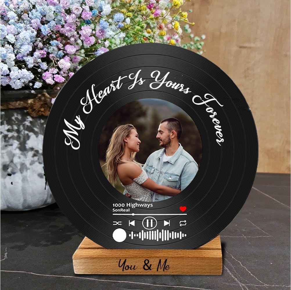Personalised Photo Album Cover Record Custom Song Plaque Valentine's Day Gift Ideas for Him Anniversary Gifts