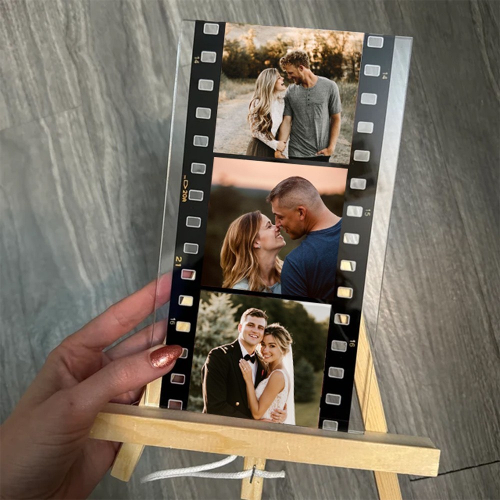 Personalised Memory Photo Film Plaque Keepsake Gifts for Soulmate Valentine's Day Gifts for Girlfriend Boyfriend