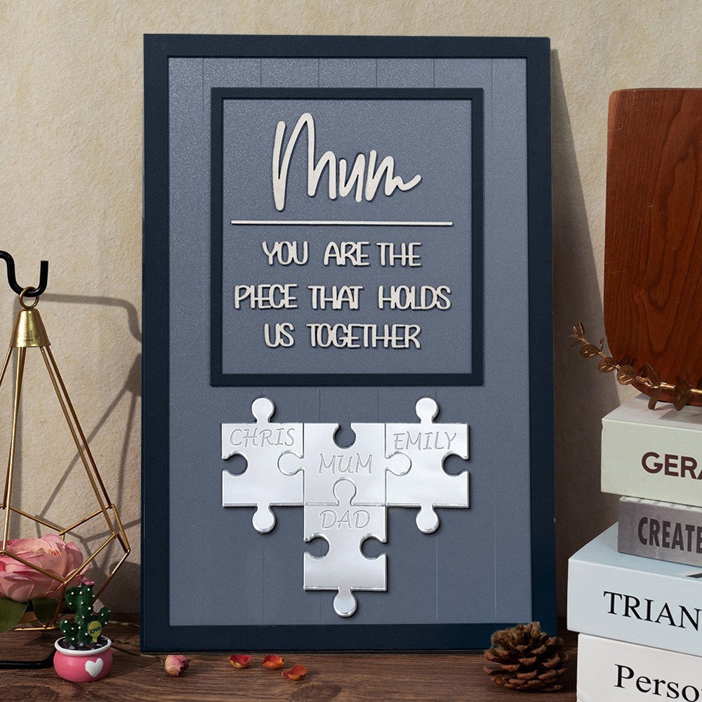 Personalised Mum Acrylic Puzzles Family Sign With Kids Names Unique Plaque Gift For Mum Grandma Mother's Day Gift Ideas
