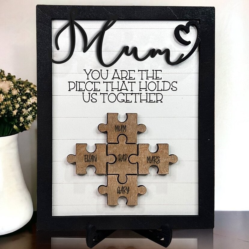 Custom Handmade Wooden Puzzle Frame Sign Adorable Gift Ideas For Mum Grandma Mother's Day Gift