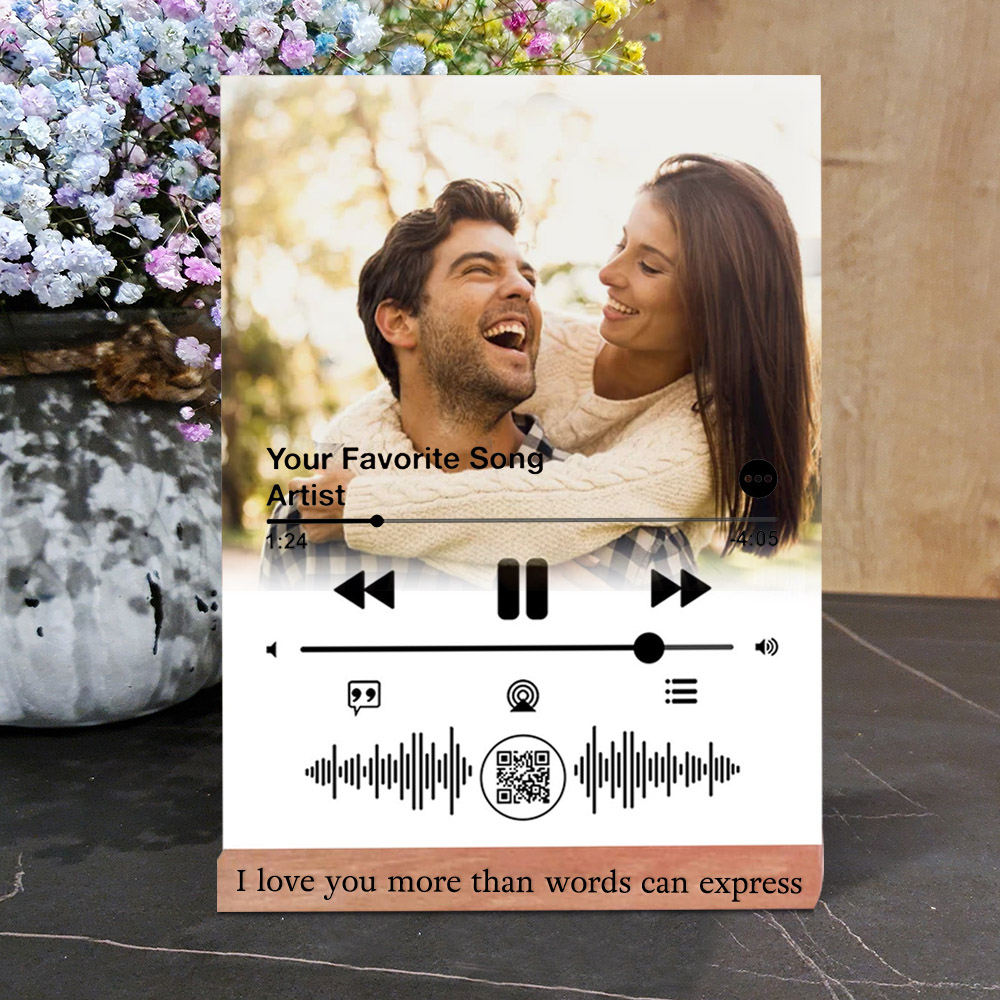 Personalised Acrylic Music Song Plaque with Spotify Code Gifts for Couples Valentine's Day Gifts for Her Him Anniversary Gifts