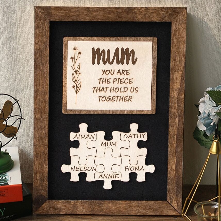 Personalised Family Sign With Name Puzzles Mother's Day Keepsake Gift Birthday Gift Ideas For Mum Grandma