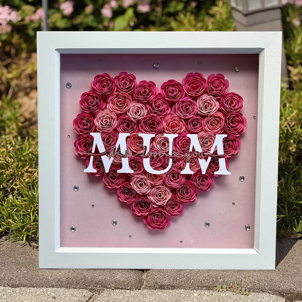 Personalised Mum Flower Shadow Box Gift Ideas for Mother's Day Gift For Mum Grandma