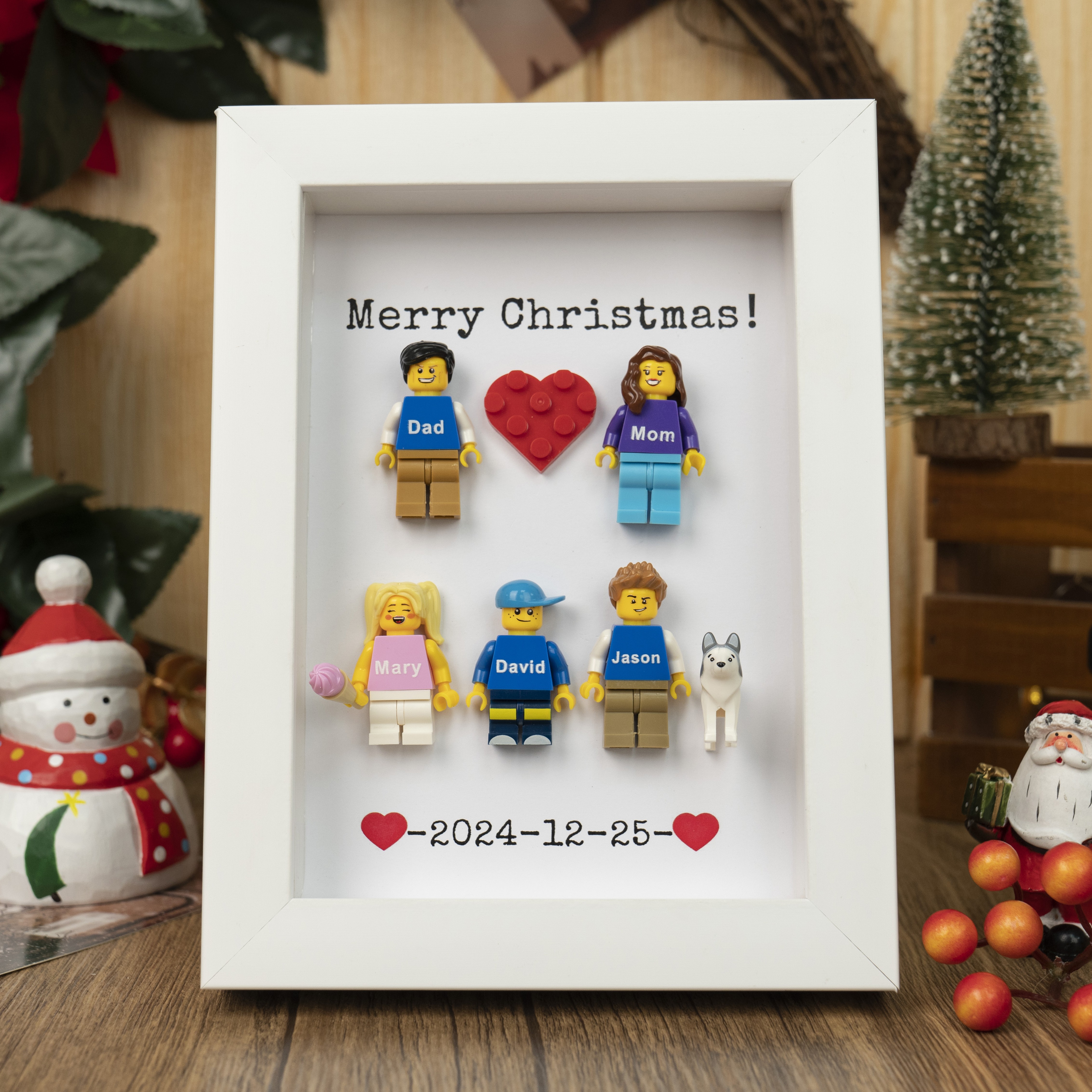 Personalised Family Tiny Figure Frame For Christmas Gift