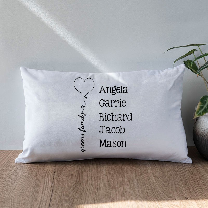 Personalised Engraving 1-20 Kids Names Family Pillow 