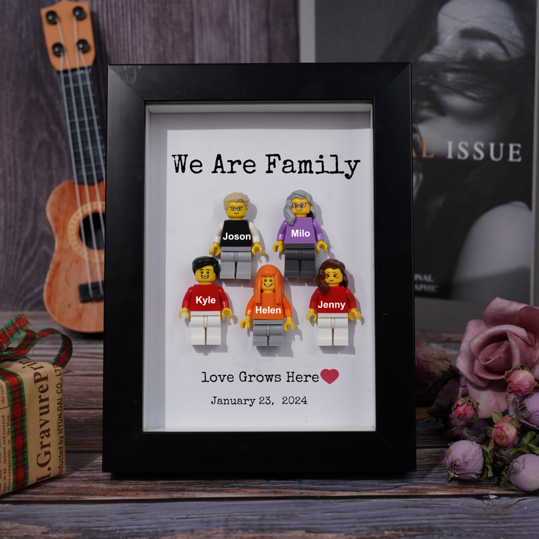 Personalised Family Tiny Figure Frame For Mother's Day Gift