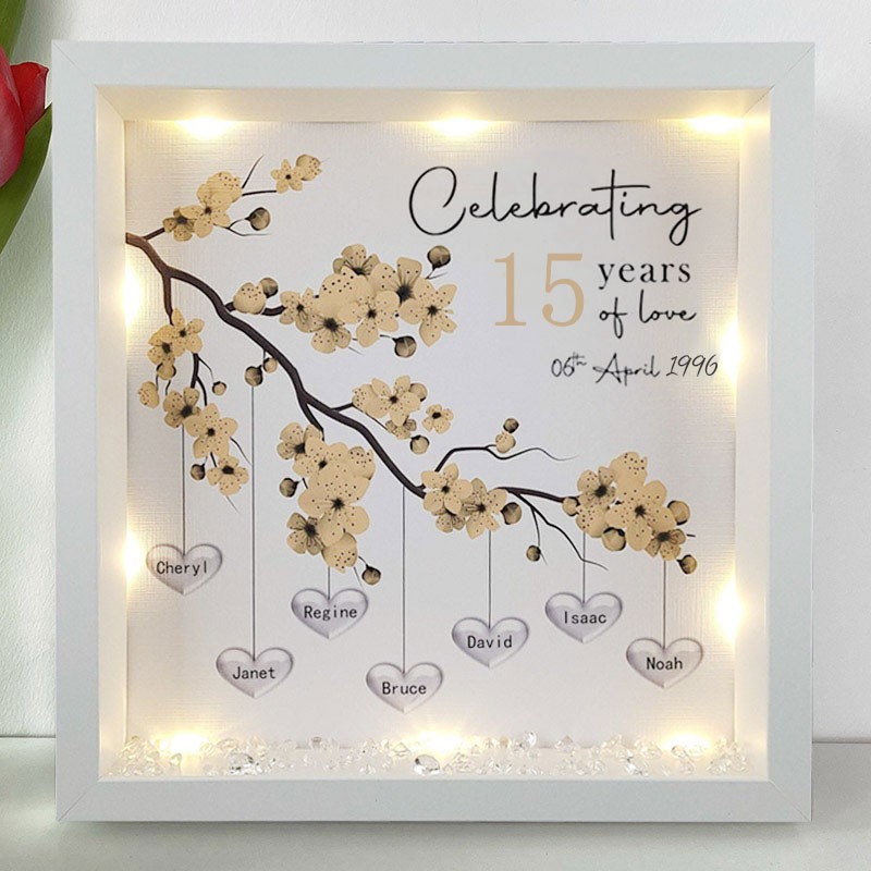 Personalised Wedding Anniversary Family Tree Framed Print