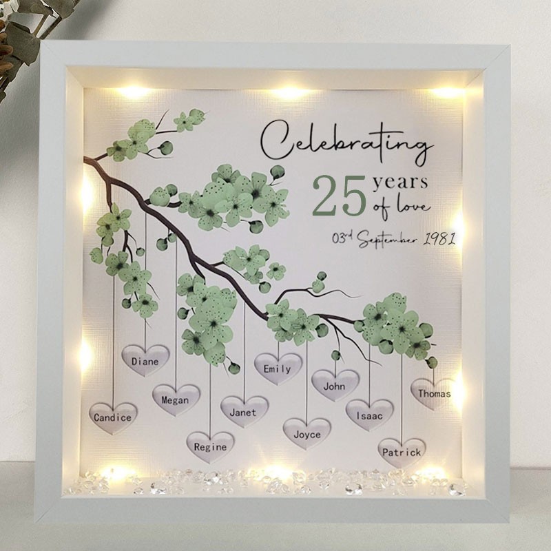 Personalised Wedding Anniversary Family Tree Framed Print