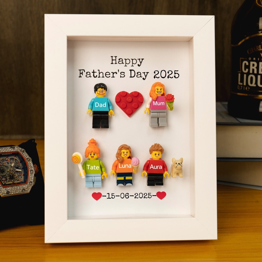 Personalised Family Tiny Figure Frame For Father's Day Gift