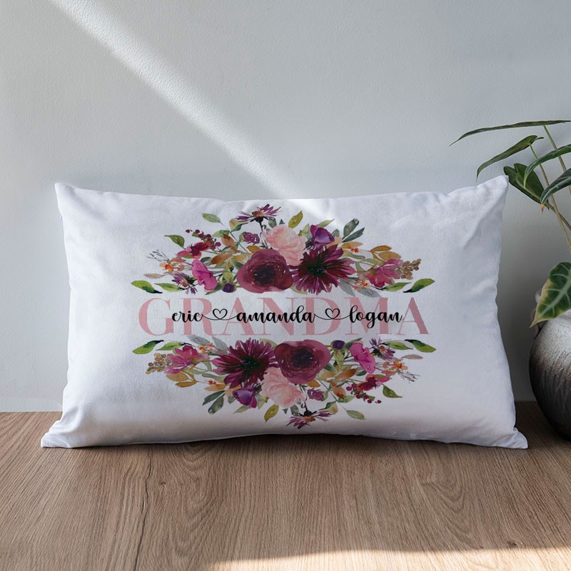 Personalised Engraving 1-20 Kids Names Family Pillow Mother's Day Gift