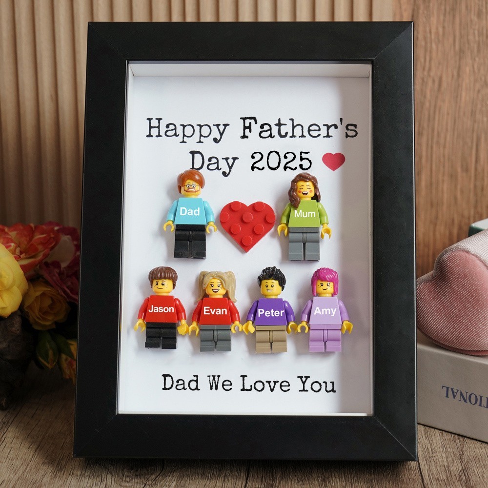 Personalised Family Tiny Figure Frame For Father's Day Gift