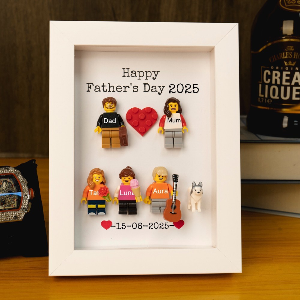 Personalised Family Tiny Figure Frame For Father's Day Gift