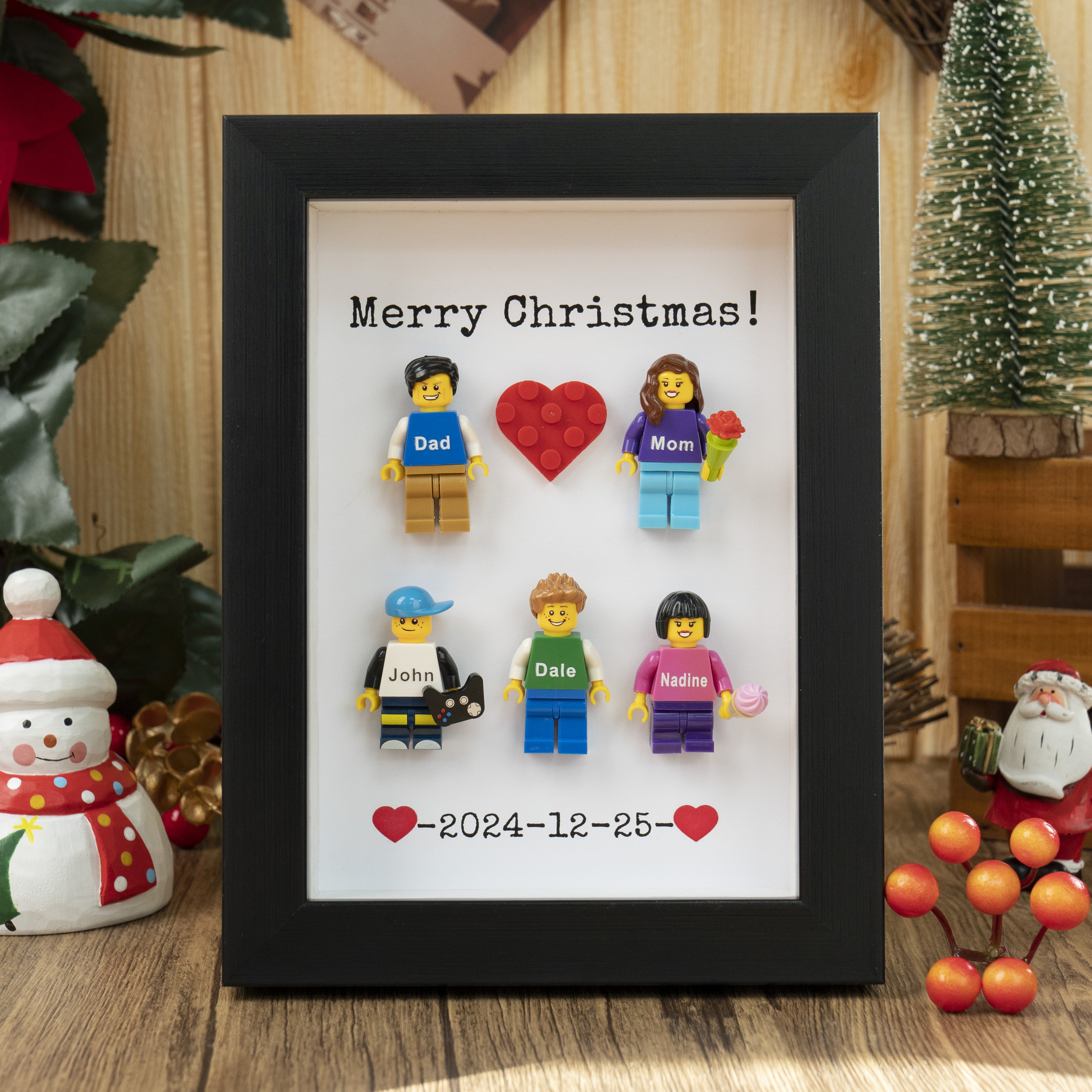 Personalised Family Tiny Figure Frame For Christmas Gift
