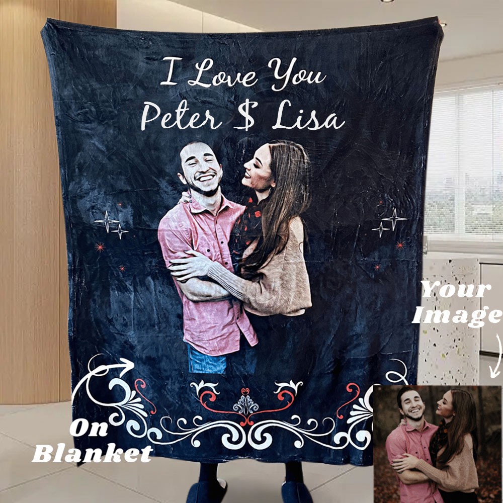 Love You Always & Forever Custom Fleece Blanket Soulmate Gift Anniversary Valentine's Day Gift for Her