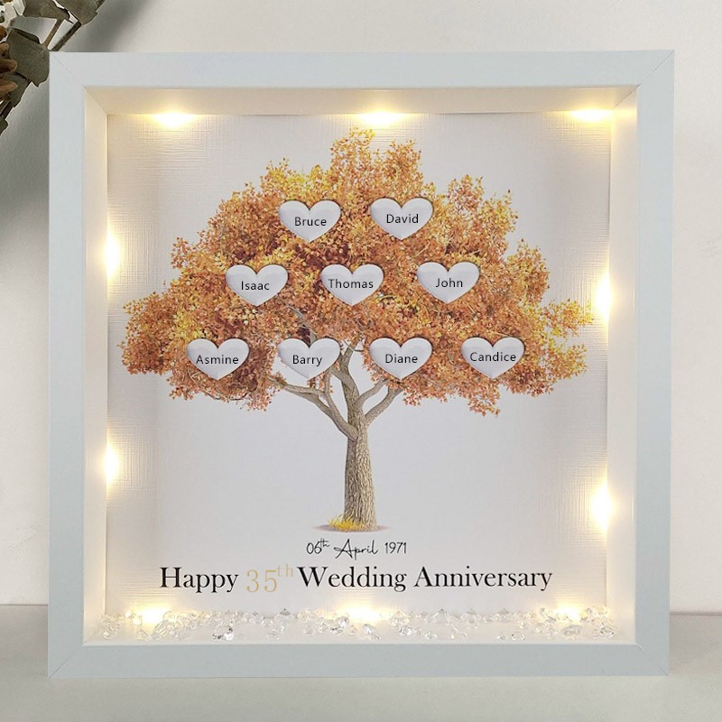 Personalised Wedding Anniversary Family Tree Framed Print