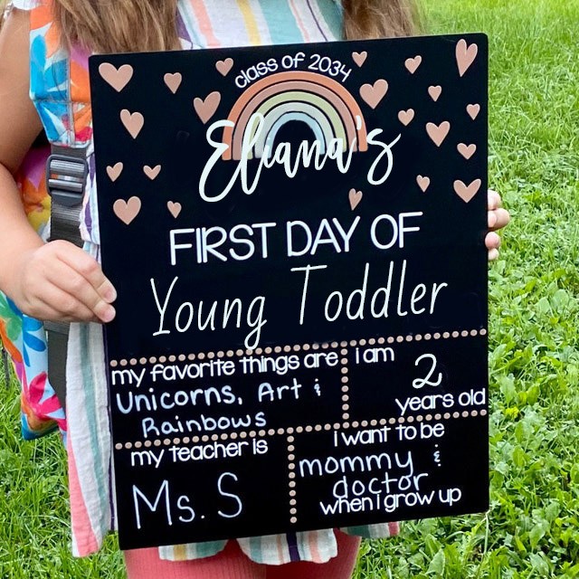 Personalised First Day of School Sign Reusable Chalkboard