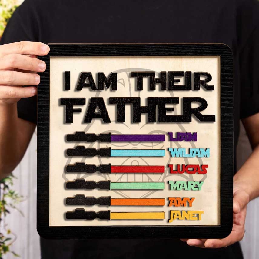 I Am Their Father Wood Sign Personalised Funny Gift for Dad Father's Day Gifts