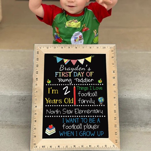 Personalised First Day of School Sign Reusable Chalkboard