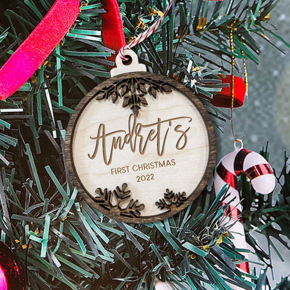 Personalised Baby's First Christmas Ornament with Custom Name Christmas Gift 