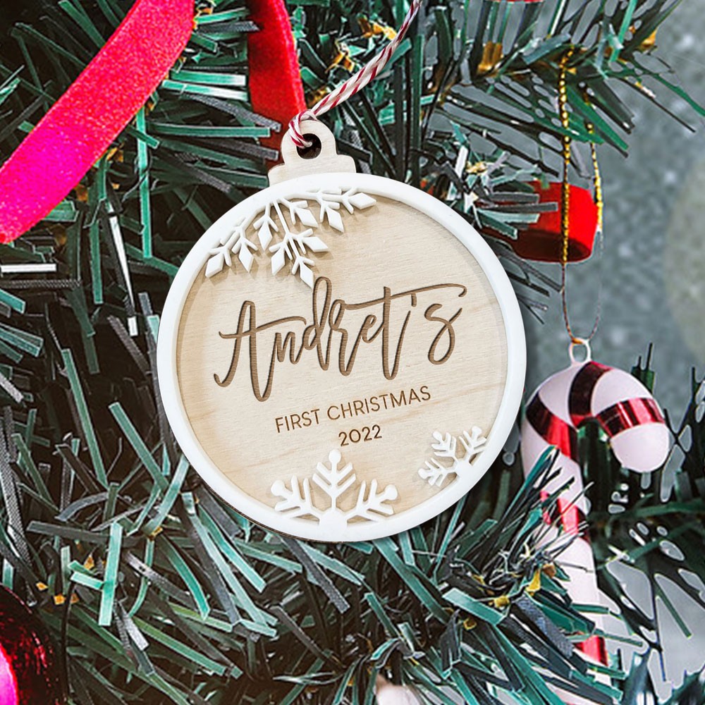 Personalised Baby's First Christmas Ornament with Custom Name Christmas Gift 