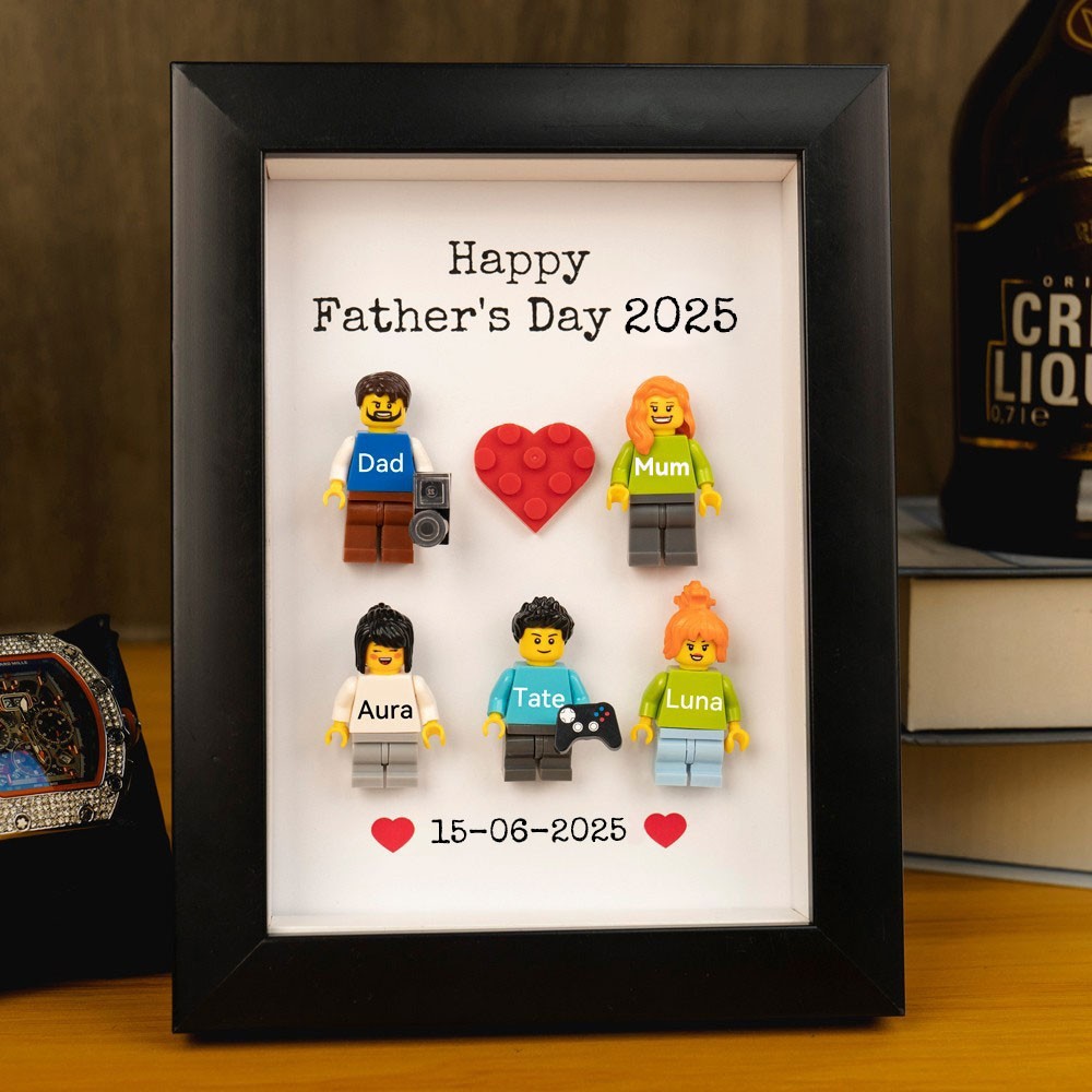 Personalised Family Tiny Figure Frame For Father's Day Gift