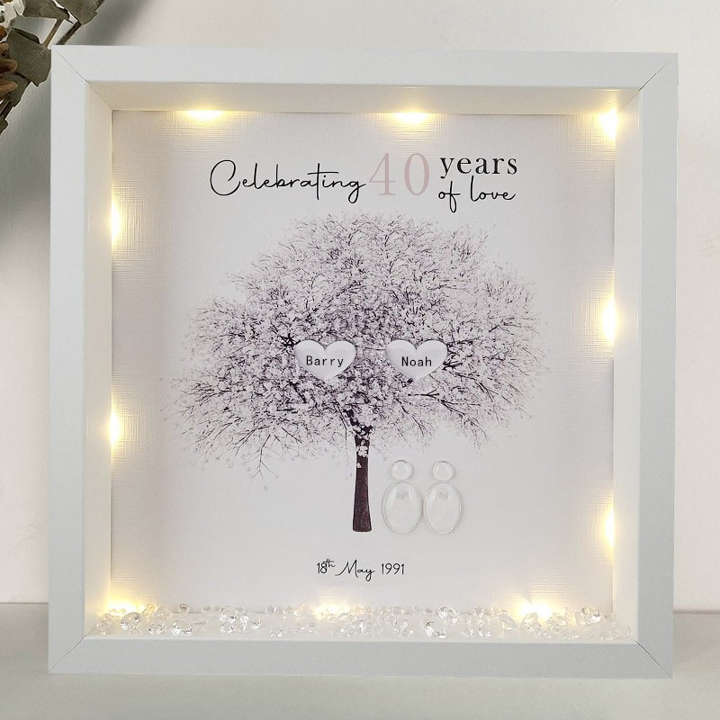 Personalised Wedding Anniversary Family Tree Framed Print