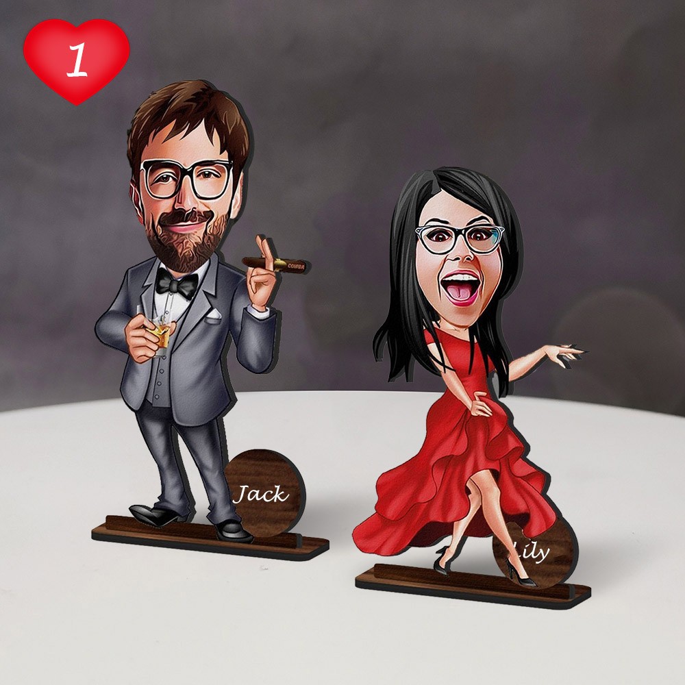 Custom Trinket Caricature Long Distance Relationship Gift Anniversary Gift for Wife Husband Valentine's Day Gift