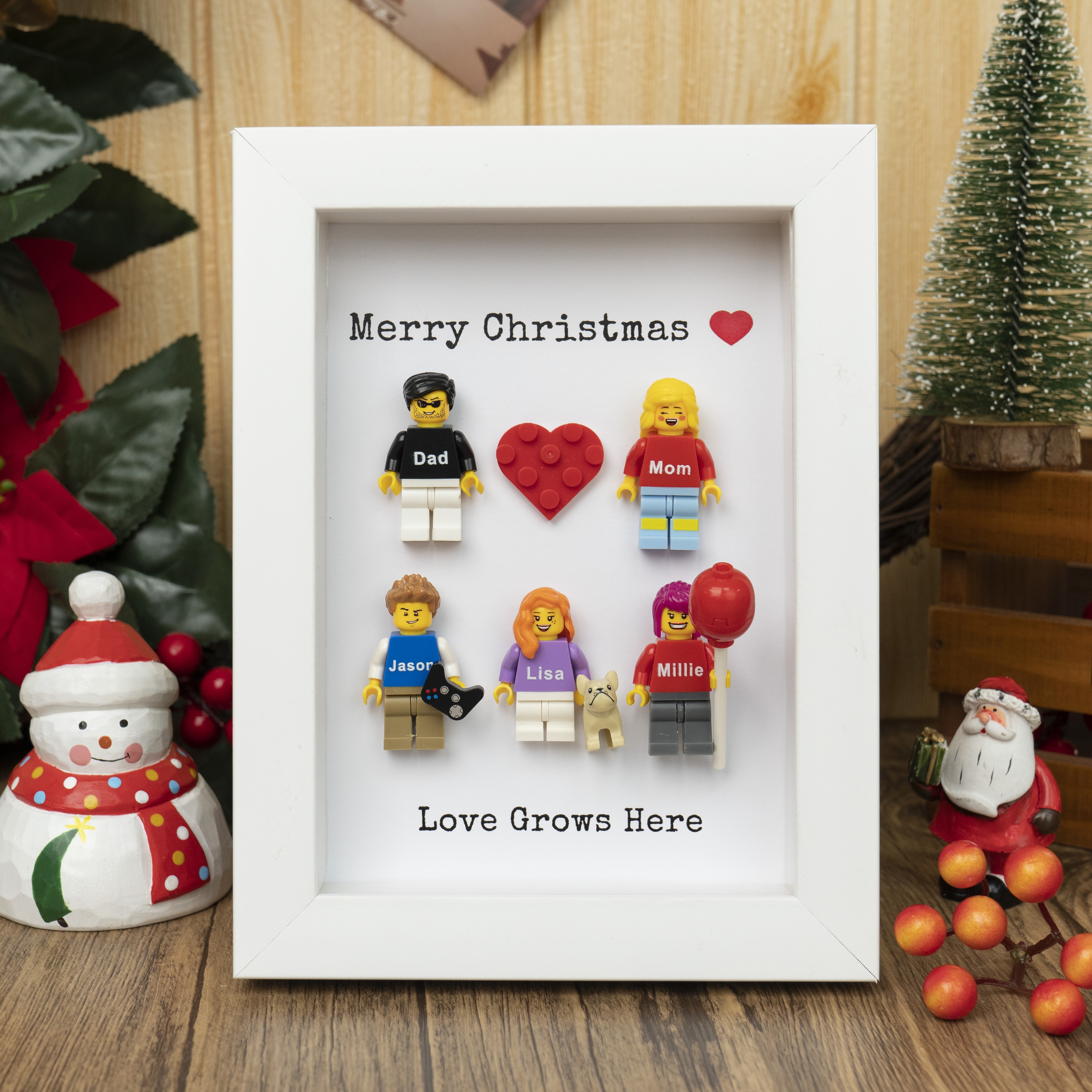 Personalised Family Tiny Figure Frame For Christmas Gift