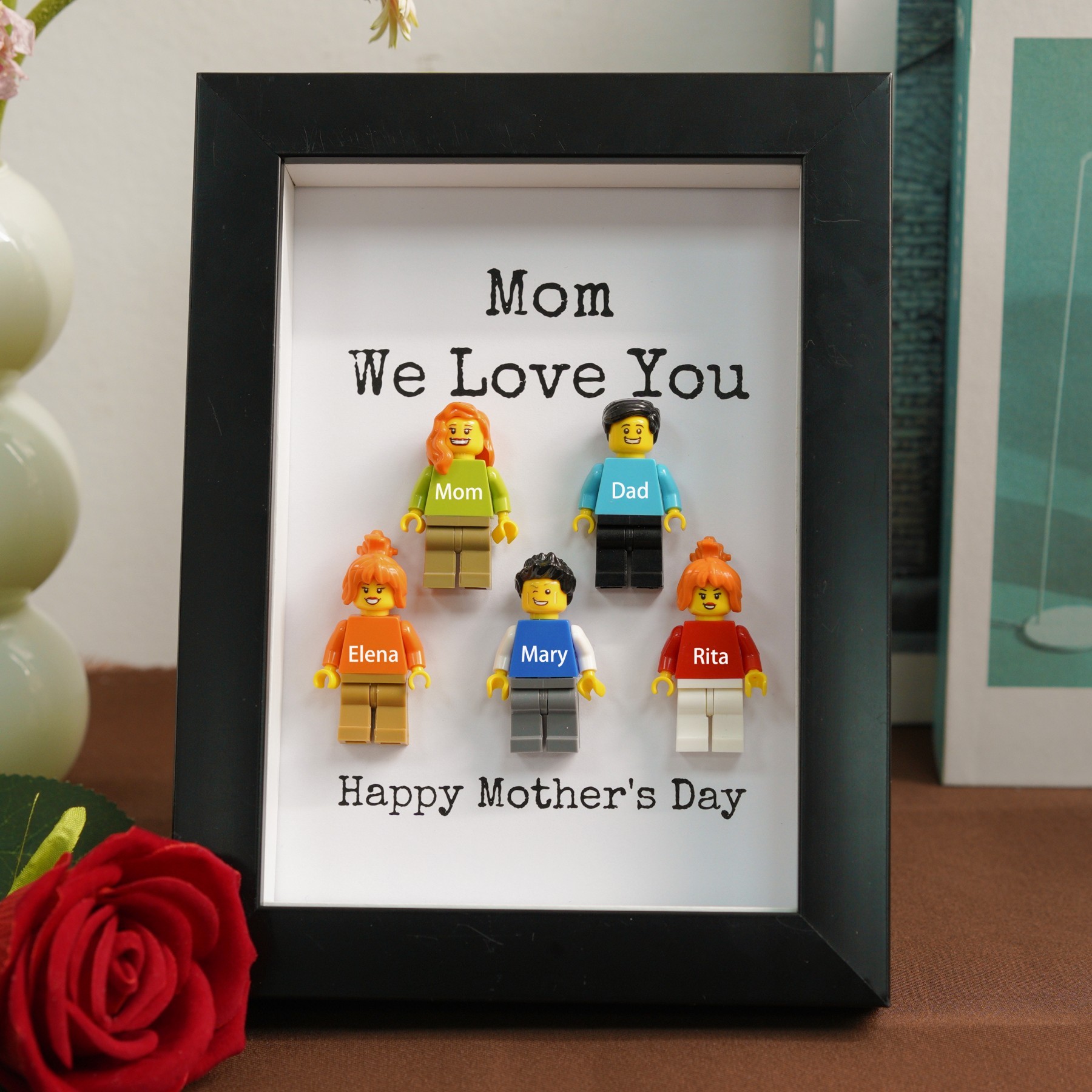 Personalised Family Tiny Figure Frame For Mother's Day Gift