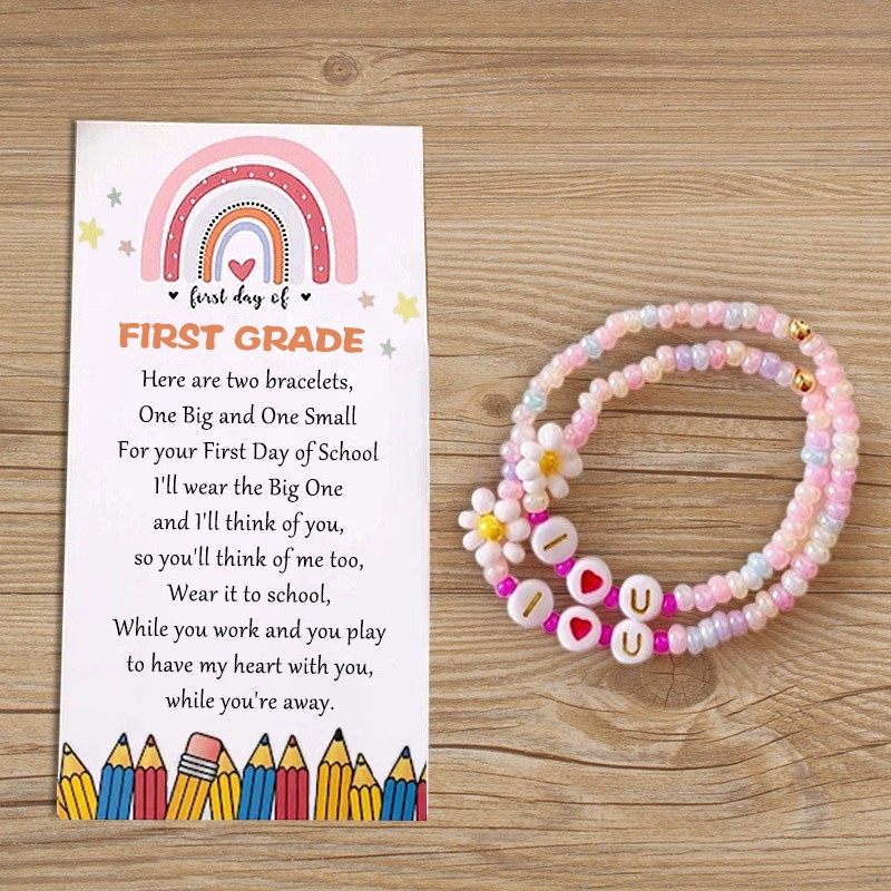 First Day of First Grade Mummy and Me Matching Bracelet Back to School Gifts