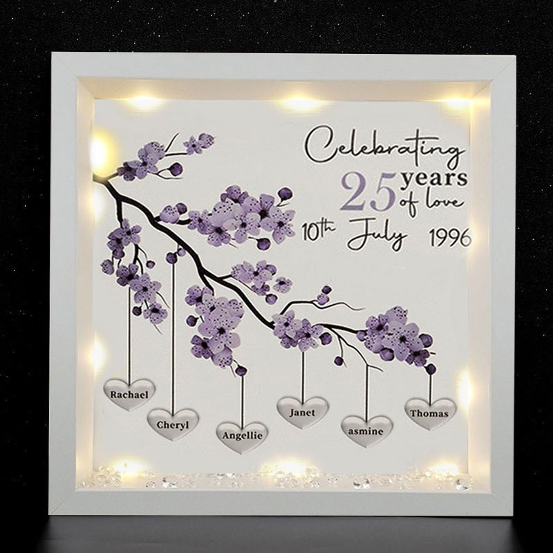 Personalised Wedding Anniversary Family Tree Framed Print