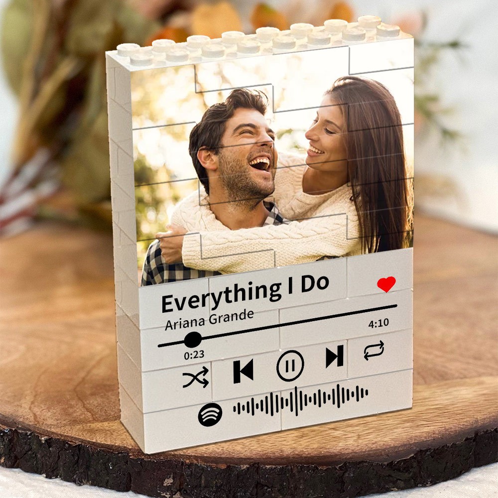 Personalised Spotify Song Building Photo Block Puzzle Gift Ideas for Valentine's Day Anniversary