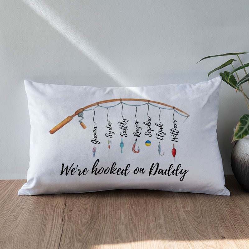 Personalised We Are Hooked on Daddy Pillow Father's Day Gift