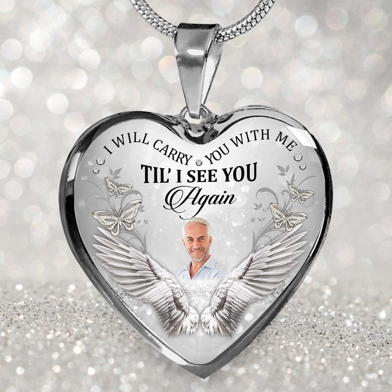 Personalised I Will Carry You with Me Memorial Necklace