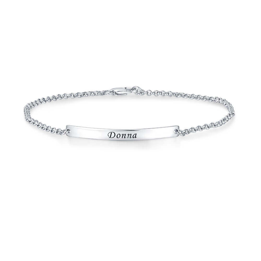 Personalised Women's ID Name Bar Bracelet