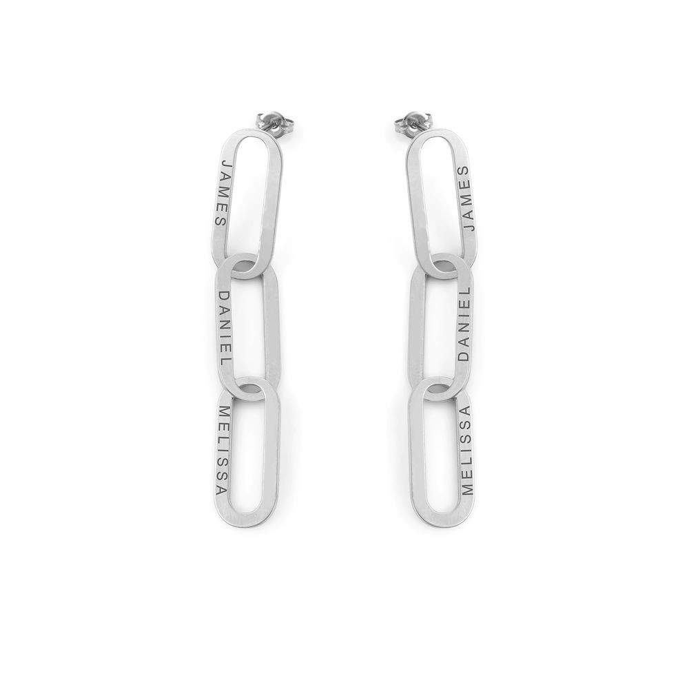 Aria Chain Link Earrings with 1-3 Engravings