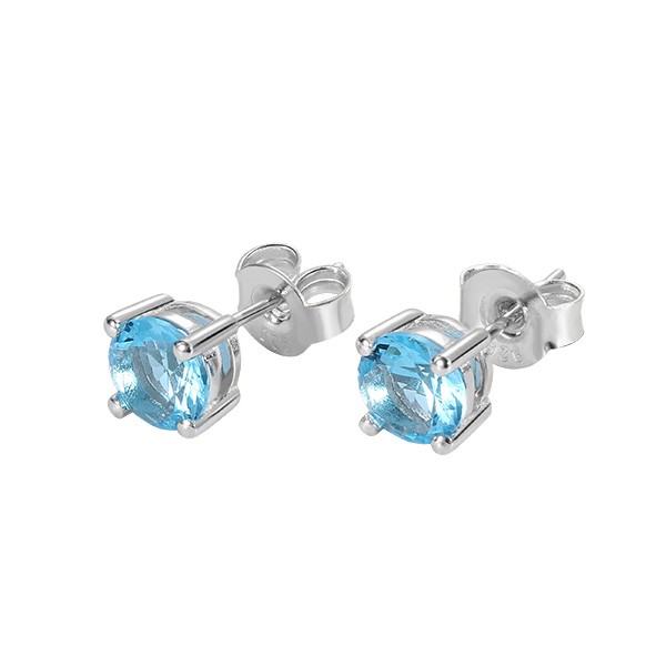 Personalised Round Birthstone Stud Earrings for Her