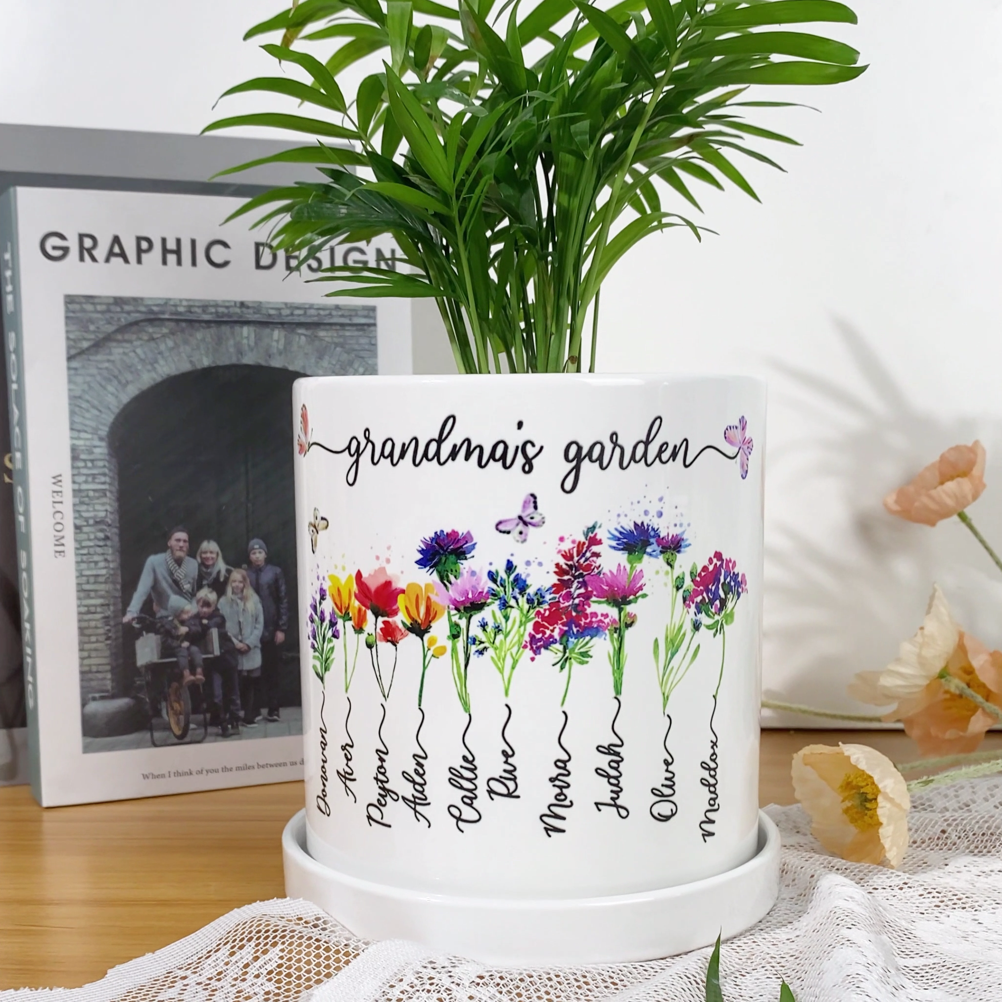 Personalised Grandma's Garden Succulent Plant Pots Birth Flower Pot Gift For Mum Grandma Her
