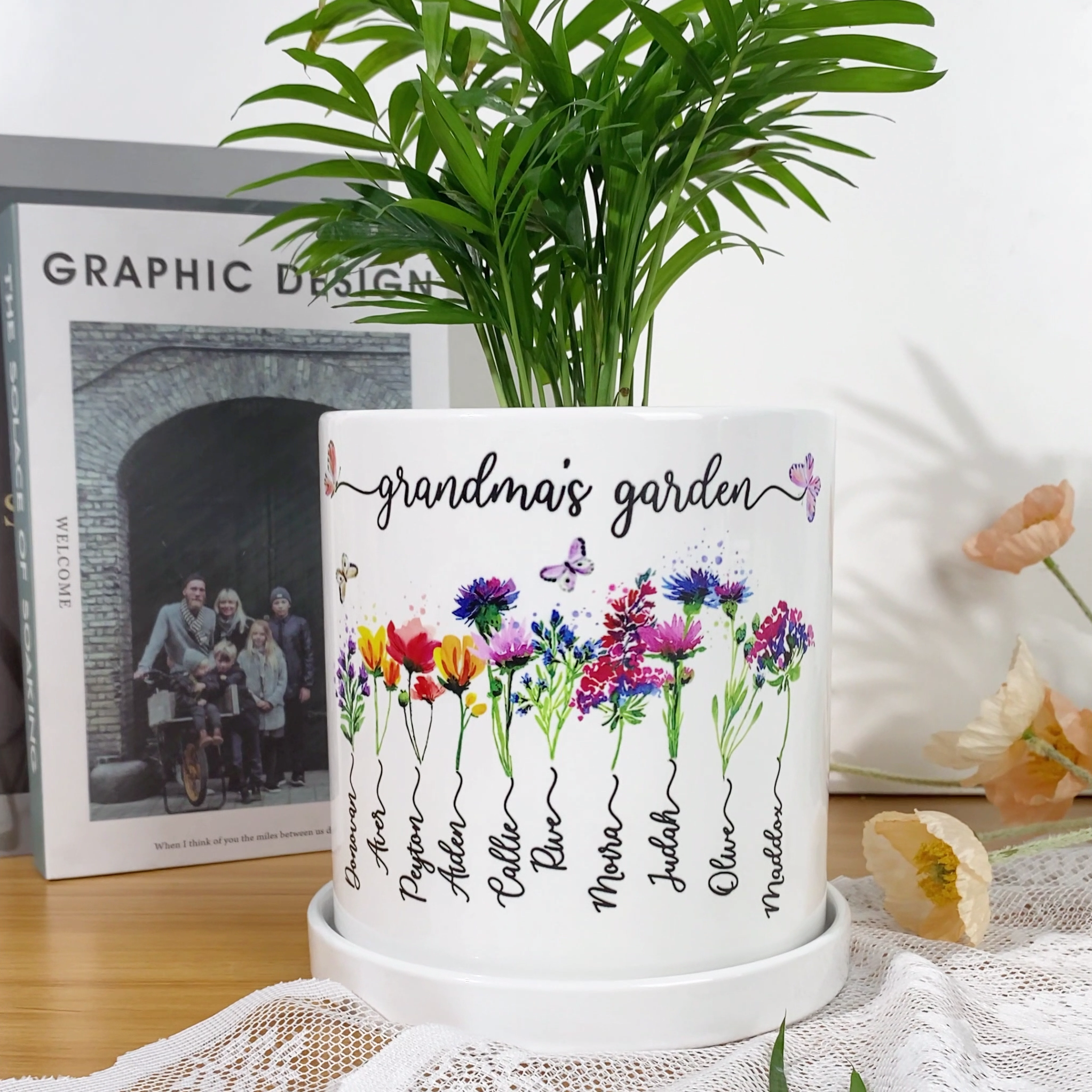 Personalised Grandma's Garden Succulent Plant Pots Birth Flower Pot Mother's Day Gift