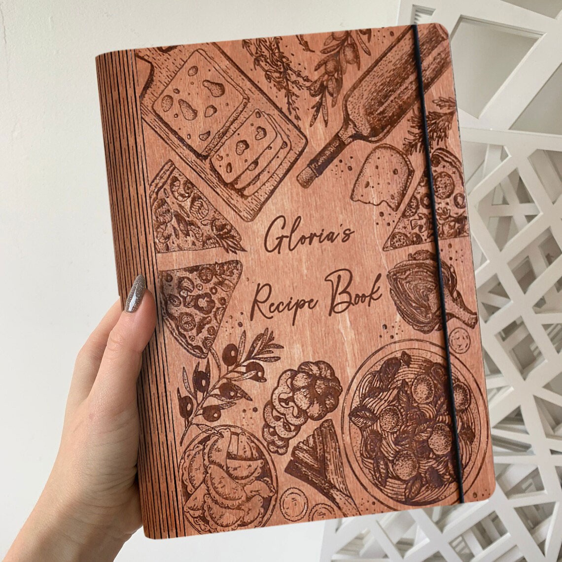 Personalised Family Wooden Recipe Book Custom Cookbook Great Gift Ideas for Mum Grandma Christmas Gifts