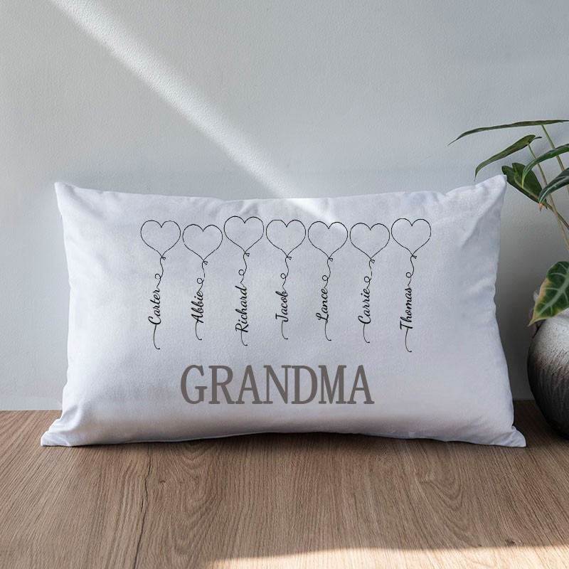 Personalised Engraving 1-20 Kids Names Family Pillow Mother's Day Gift