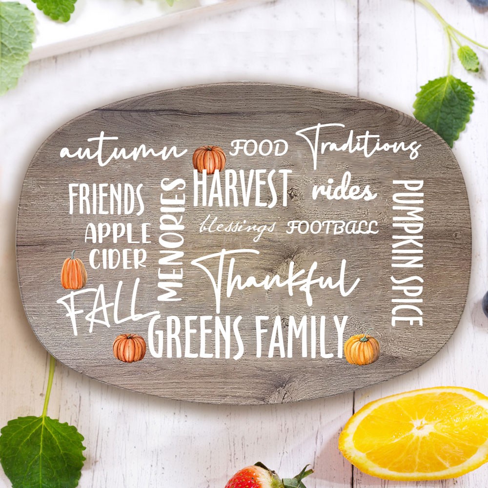 Personalised Fall Thanksgiving Family Platter