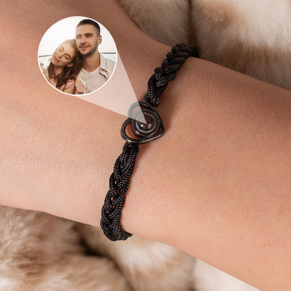 Personalised Couple Photo Projection Bracelet Love Photo Gift for Couple