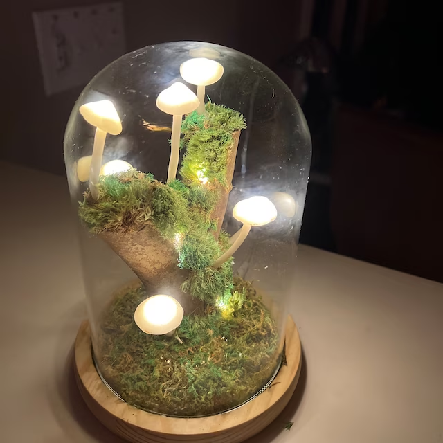 Handmade Small Tree Mushroom Lamp Love Anniversary Valentine's Day Gift for Her Girlfriend