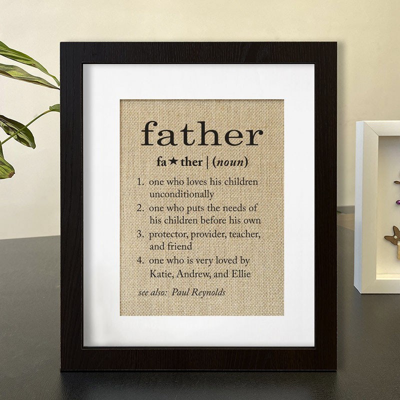 Personalised Father Definition Print Frame Father's Day Gift 