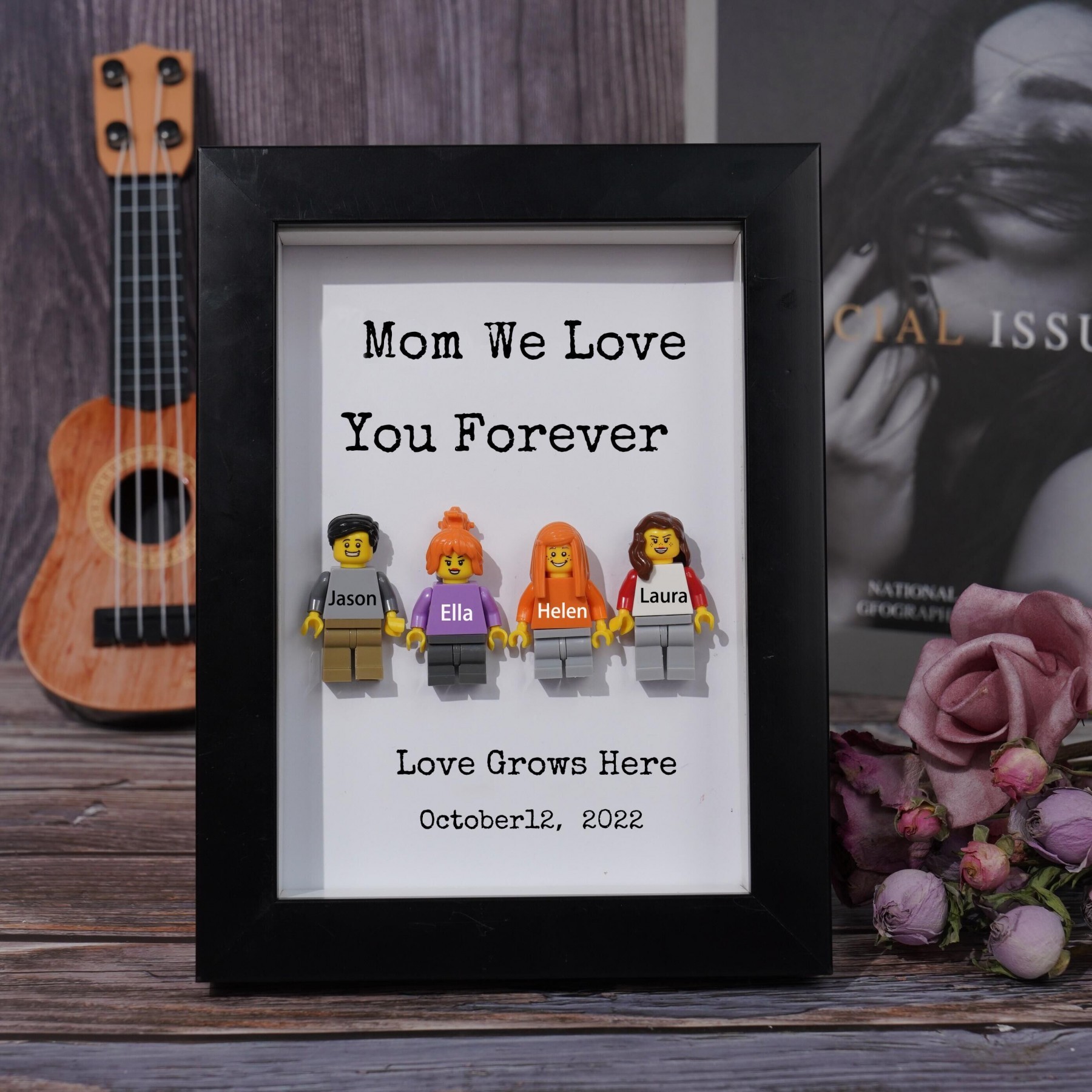 Personalised Family Tiny Figure Frame For Mother's Day Gift