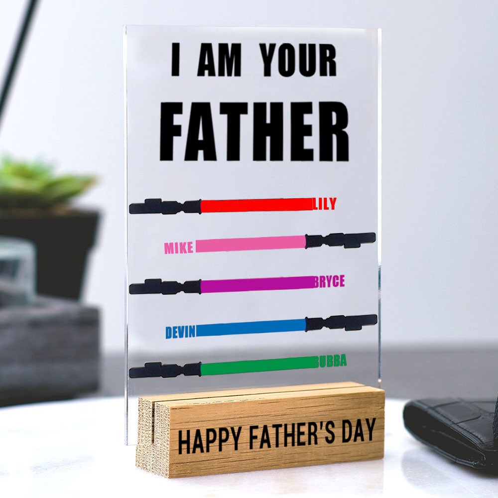 Personalised I Am Their Father Wooden Name Sign Fathers Day Gift for Dad