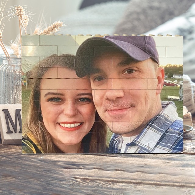 Personalised Rectangle Shaped Building Block Gift for Couples Valentine's Day Gift for Her