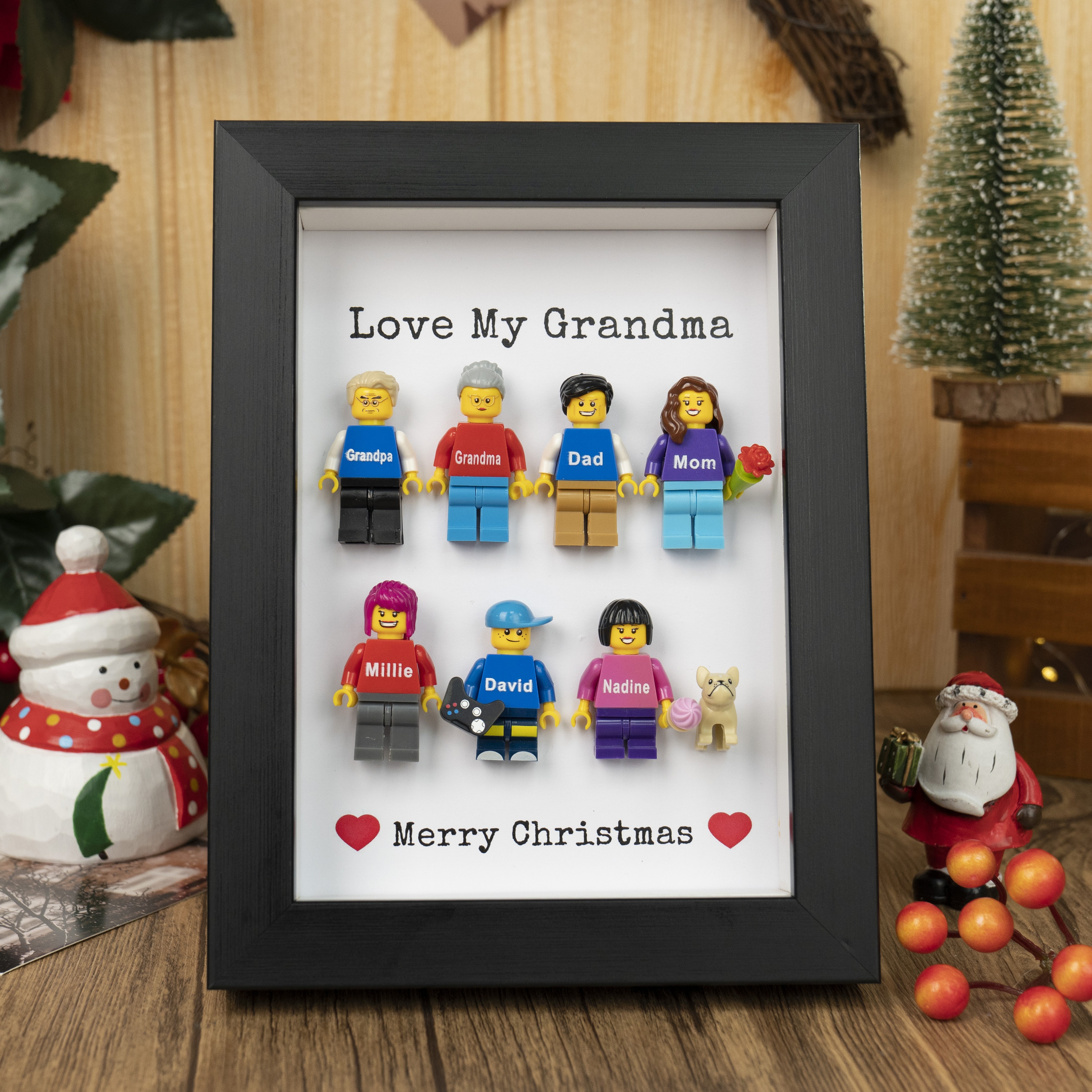 Personalised Family Tiny Figure Frame For Christmas Gift